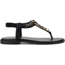 Tamer Tanca Kadın Suni Deri Siyah Parmak Arası Sandalet 775 036-214 Bn Sndlt Y25 Sıyah