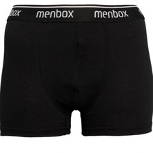 Erkek Likralı Boxer Siyah -M 2 Adet