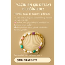  Renkli Taşlı Kadın Bileklik Renkli Taşlı Kadın Aksesuar Şık ve Zarif Yazlık Bileklik Günlük Kullanıma Uygun Yazlık Aksesuar