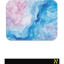 Nilizma Pembe Mavi Renkli Soyut Desenli Ergonomik Mouse Pad - 23 cm x 19 cm - Kaydırmaz Taban Ev ve Ofis Kullanımı için İdeal Tasarım Fare Altlığı Mousepad