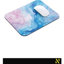 Nilizma Pembe Mavi Renkli Soyut Desenli Ergonomik Mouse Pad - 23 cm x 19 cm - Kaydırmaz Taban Ev ve Ofis Kullanımı için İdeal Tasarım Fare Altlığı Mousepad