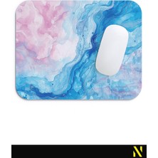 Nilizma Pembe Mavi Renkli Soyut Desenli Ergonomik Mouse Pad - 23 cm x 19 cm - Kaydırmaz Taban Ev ve Ofis Kullanımı için İdeal Tasarım Fare Altlığı Mousepad