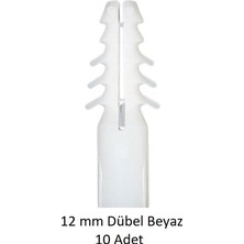 Dübel, 12 mm Beyaz Dübel, 10 Adet