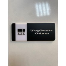 Modern Siyah Beyaz Pleksi Toplantı Odası Tabelası – Yönlendirme Levhası