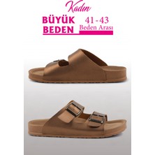 Bronz Renk Anatomik Taban Kadın Terlik (Büyük Beden 41-43)