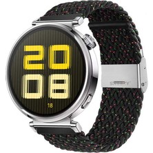 Sneezy Huawei Watch Gt5 41MM Ile Uyumlu Metal Klips Solo Fiberlink Kumaş Örgü Kordon