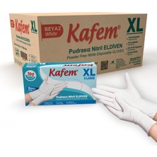 Kafem Beyaz Nitril Eldiven Pudrasız (Xl) 100 Lü x 20 Paket (Koli)