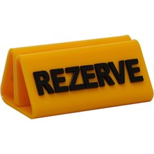 Pleksi Adisyonlu Kafe&restoran Masa Rezerve Yazısı - Sarı Zemin Siyah Yazı - 5 Adet