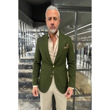 Mono Yaka Torba Cep Metal Düğmeli Ceket