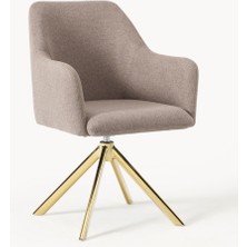 Isla Döner Koltuk: Taupe, Altın Ayaklı, 360° Döner Mekanizma
