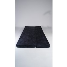 Katlanır Sünger Yatak 60*40*185*10 cm Uzunluk Gri Sünger Dallas Kumaş