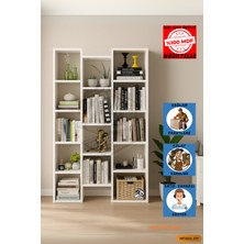 Tamamı Mdf Bol Raflı Asimetrik Kitaplık