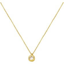 Tek Taşlı Sarı Altın Kolye