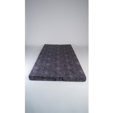 Katlanır Sünger Yatak 60*40*185*10 cm Uzunluk Gri Sünger Dallas Kumaş