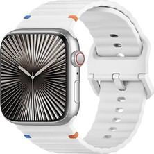Alstrap Apple Watch 11-10 42MM 4 5 6 7 8 9 10 Se 38 40 41MM Uyumlu Dalgalı Tasarım Silikon Kordon Kayış