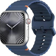 Alstrap Apple Watch 11-10 42MM 4 5 6 7 8 9 10 Se 38 40 41MM Uyumlu Dalgalı Tasarım Silikon Kordon Kayış