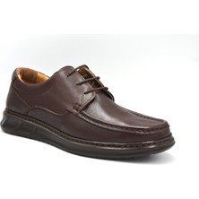 Kindep (Showmen) Hakiki Deri Poli Hafif Taban Bağcıklı Erkek Comfort Ayakkabı Kahve