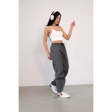 Mall Of Gkc Praşut Kumaş Paça Cepli Baggy Eşofman - Antrasit