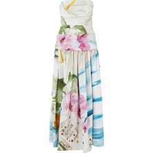 Nershall Maxi Dress, Dokulu Baskılı Uzun Gece Elbisesi