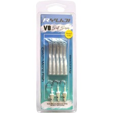 Ryuji V8 8cm 5.5gr Silikon Yem Set (3+5) Pearl Glow