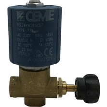 Ceme Ütü Solenoid Valf 1/4 (2 Yollu-Ayarlı-Büyük Soketli) / 9934