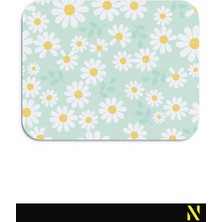 Nilizma Papatya Desenli Renkli Ergonomik Mouse Pad - 23 cm x 19 cm - Kaydırmaz Taban Ev ve Ofis Kullanımı Fare Altlığı Mousepad