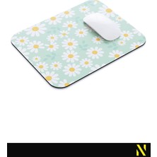 Nilizma Papatya Desenli Renkli Ergonomik Mouse Pad - 23 cm x 19 cm - Kaydırmaz Taban Ev ve Ofis Kullanımı Fare Altlığı Mousepad