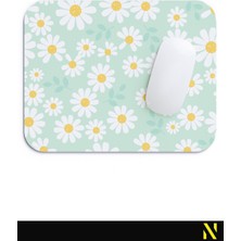 Nilizma Papatya Desenli Renkli Ergonomik Mouse Pad - 23 cm x 19 cm - Kaydırmaz Taban Ev ve Ofis Kullanımı Fare Altlığı Mousepad