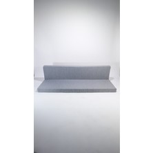 Katlanır Sünger Yatak 60*40*185*10 cm Uzunluk Gri Sünger Keten Kumaş