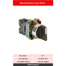 Impact 22mm Kalıcı Mandal Buton 0-1 NO MB3-BD210