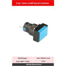 Momentum D16 Sinyal Led 24V Dikdörtgen Mavi MBT-17360