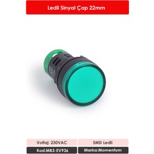 Momentum 22mm Led Sinyal Lambası 230VAC Yeşil MB3-EV936