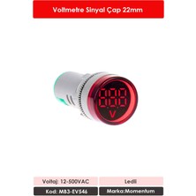 Momentum 22mm Voltmetre Sinyal Lambası 12-500VAC Kırmz. MB3-EV546