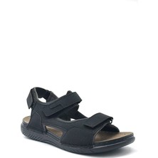 Kindep Carlaverde Çift Bant Confort Erkek Sandalet Siyah