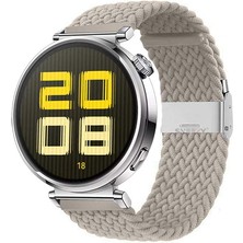 Sneezy Huawei Watch Gt5 41MM Ile Uyumlu Metal Klips Solo Fiberlink Kumaş Örgü Kordon