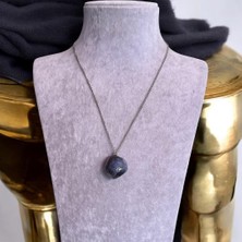 Mavi Kuvars Uçlu Zincir Doğal Taş Kolye