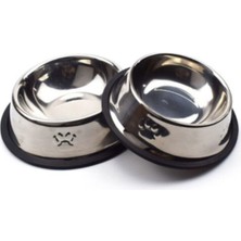 Paslanmaz Çelik Mama Kabı 18 Cm, Ekru, Dayanıklı ve Şık Tasarım