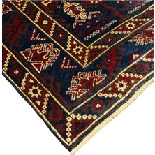 El Dokuma Sıfır Eski Döşemealtı Halısı 125X190 Lacivert Kök Boya