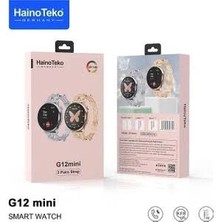 Hainoteko G12 Mini Akıllı Saat 3 Kordonlu Bayanlara Şık Tasarım Amoled Ekran Akıllı Saat
