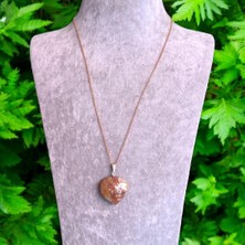 Turuncu Kuvars Uçlu Bronz Zincirli Kolye