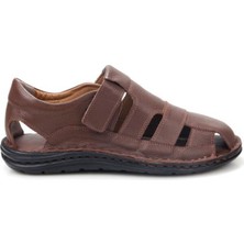 Pisagor PS-33760 Erkek Ortopedik Deri Günlük Sandalet Ayakkabı
