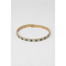 Nefertari 18 Ayar Sarı Altın Kaplama Gümüş Kelepçe Bileklik