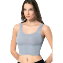 Looksense Kadın Kaşkorse Dantelli Kalın Askılı Crop 4004