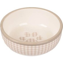 Bej Seramik Kedi Mama ve Su Kabı 310 Ml, Şık ve Sağlıklı Tasarım