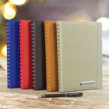 Kişiye Özel 2025 BÜYÜK Boy Telli Termo Deri Ajanda​ ve Roller Kalem Seti​