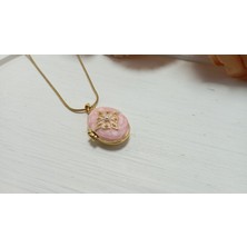 Açılır Kapanır Pembe Vintage Kolye