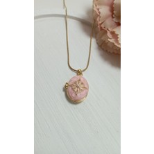 Açılır Kapanır Pembe Vintage Kolye