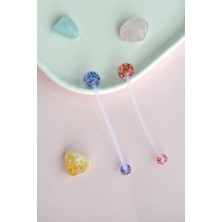 Sacce Scarves & Accessories Renkli Toplu Bioplast Hamile Göbek Piercing Seti – 2 Adet (Kırmızı & Mavi)