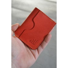 Oh Deer Leather Hakiki Deri Kartlık - Pueblo Deri - Kırmızı