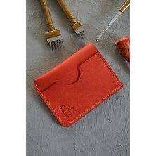 Oh Deer Leather Hakiki Deri Kartlık - Pueblo Deri - Kırmızı